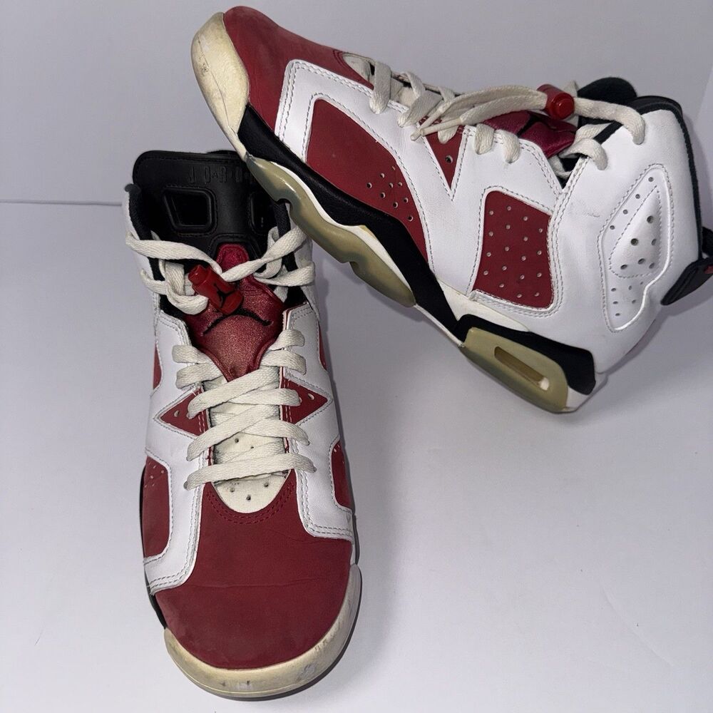 Nike Air Jordan 6 Retro Carmine Used Size Youth 7 Red/White Still Some Life